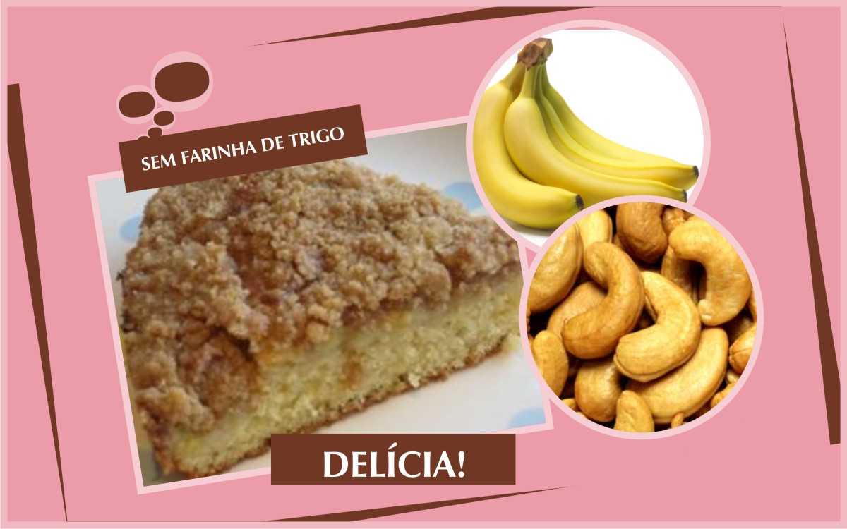 Bolo de banana sem farinha de trigo